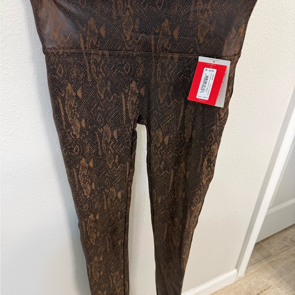 SPANX Brown Snake Print Leggings